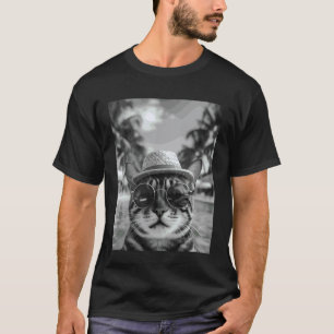 Camiseta Gato Bengal Engraçado Selfie Gato Férias de Verão