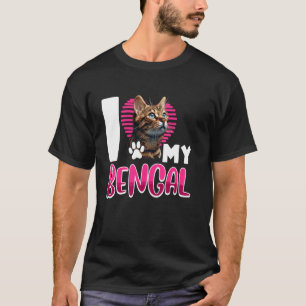 Camiseta Gato Bengal Eu amo meu gato mamãe Gatos Bengal