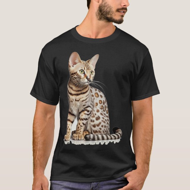 Camiseta Gato Bengal fofo com clássico (Frente)