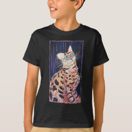 Camiseta Gato Bengal Neon Noir