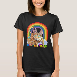 Camiseta Gato Bengal Ovos de Páscoa Coelho Coelho