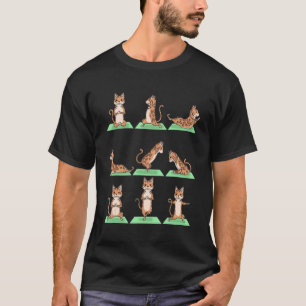 Camiseta Gato Bengal Pose de Ioga Treino Zen Exercício Iogu