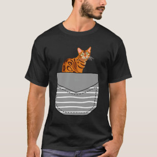 Camiseta Gato Bengal Realista no Bolso