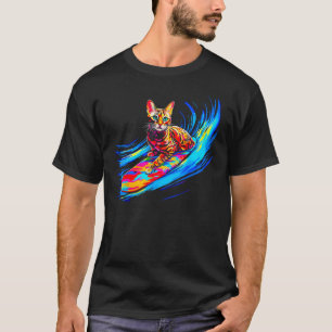 Camiseta Gato Bengal Surfando