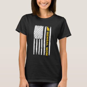 Camiseta Gato Bengal Vintage Mãe Gata Mãe Cute Bandeira Ame