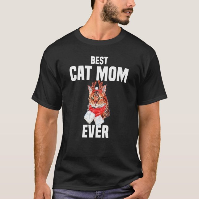 Camiseta Gato Bengala Bonito com Rena Melhor Gato de Costum (Frente)