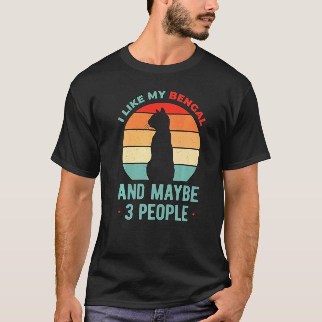 Camiseta Gato bengala engraçado (Frente)