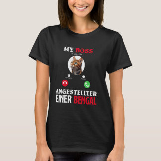 Camiseta Gato Bengala, MEU EMPREGADO DE CHEFE, UM Gato BENG