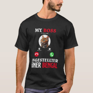 Camiseta Gato Bengala, MEU EMPREGADO DE CHEFE, UM Gato BENG