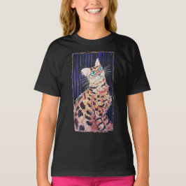 Camiseta Gato Bengala Neon Noir