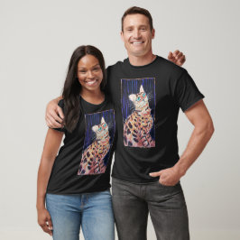 Camiseta Gato Bengala Neon Noir