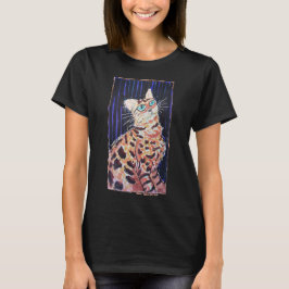 Camiseta Gato Bengala Neon Noir