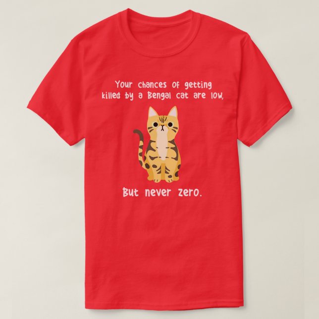 Camiseta Gato Bengala Nunca Zero (Frente do Design)