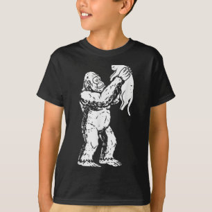 Camiseta Gato Bigfoot Engraçado Sasquatch Kitty Fofo Dia do