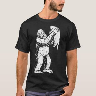 Camiseta Gato Bigfoot Engraçado Sasquatch Kitty Fofo Dia do