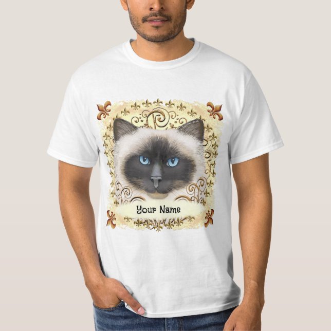Camiseta Gato Birmanês Fleur De Lis  (Frente)