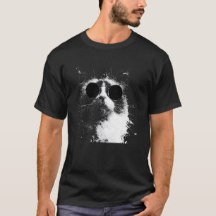 Camiseta Gato Birmanês Legal com Óculos de Sol Arte Splash 
