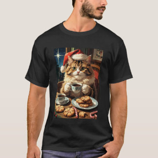 Camiseta Gato & Biscoitos de Natal, Gato Fofo Chap