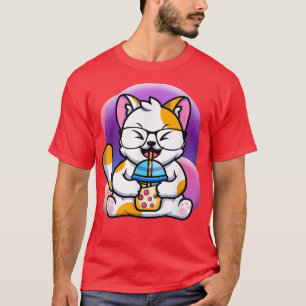 Camiseta gato boba come ramen anime kawaii neko, gato comen