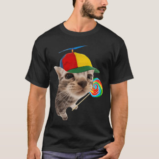 Camiseta Gato Bobo com Amigo Meme de Pirulito