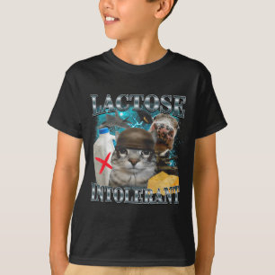 Camiseta Gato Bobo Intolerante à Lactose Meme Dito Divertid