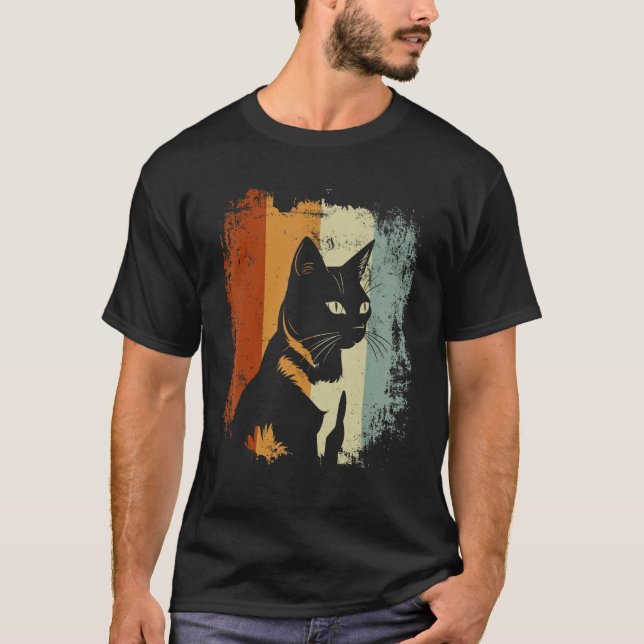 Camiseta Gato Bobtail Japonês Estilo Retro (Frente)