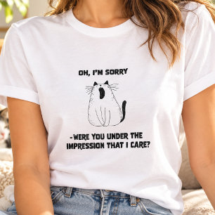 Camiseta Gato bocejando atrevido Atitude Sarcástico Diverti
