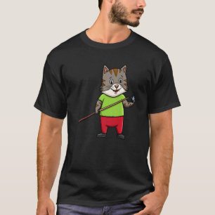 Camiseta Gato Bola de Bilhar Snooker Jogador de Bilhar Cha