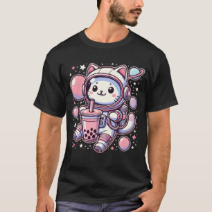 Camiseta Gato Bolha Bobaea No Espaço Astronauta Rapaz Anime