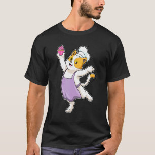 Camiseta Gato Bolo Muffin Chapéu de Chef