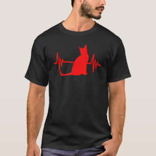Camiseta Gato Bombaim Batimento Vermelho