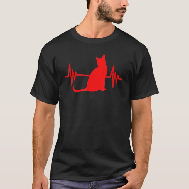 Camiseta Gato Bombaim Batimento Vermelho (Frente)