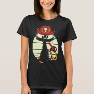 Camiseta Gato Bombeiro Em Uniforme De Bombeiro Bombeiro