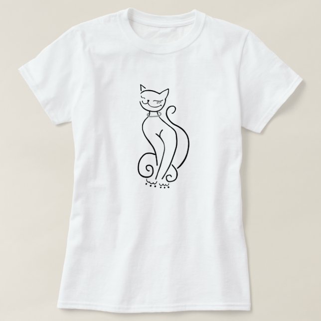 Camiseta Gato bonito (Frente do Design)