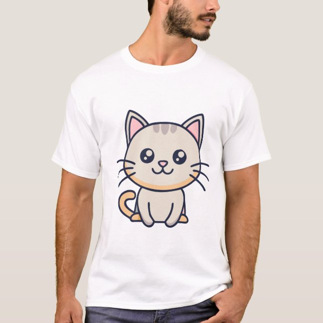 Camiseta gato bonito (Frente)