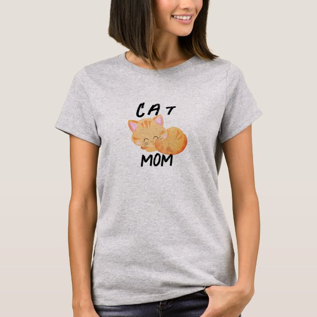 Camiseta Gato Bonito Amantes de Gatos Mãe (Frente)