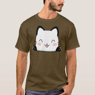 Camiseta Gato bonito bolso felino engraçado lindo