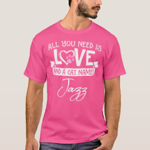 Camiseta Gato Bonito Chamado Design De Jazz Para Mulheres E