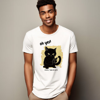 Camiseta Gato Bonito com Arma | Gato Engraçado