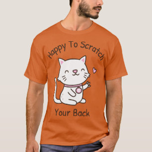 Camiseta Gato Bonito Com Garras Feliz Para Arranhar As Cost