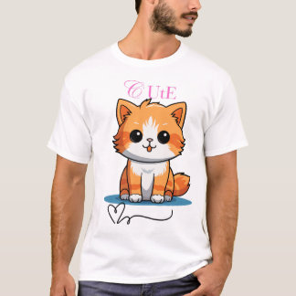 Camiseta Gato bonito com grande amor