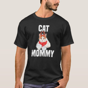 Camiseta Gato bonito com mamãe de gato fantasia de rena
