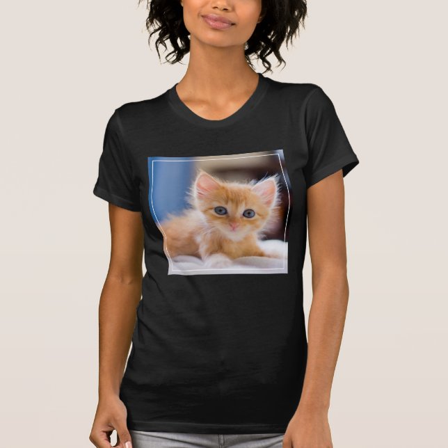 Camiseta Gato bonito com olhos azuis (Frente)