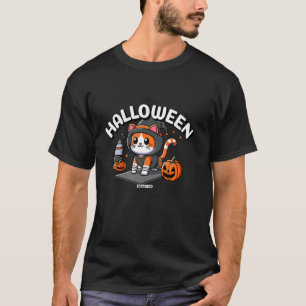 Camiseta Gato Bonito de Halloween Mulheres de Ioga Pilatos 