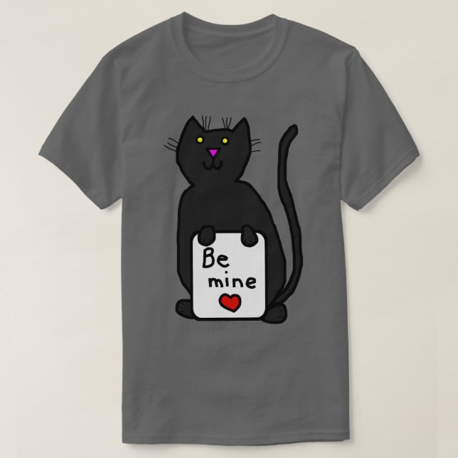 Camiseta Gato Bonito diz Ser Mino no Dia de os namorados (Frente do Design)