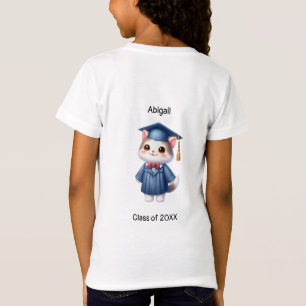 Camiseta Gato Bonito do Nome do Formando para Menina do Jar