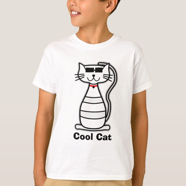 Camiseta Gato bonito dos desenhos animados do gato legal (Frente)