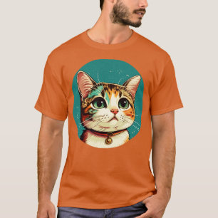 Camiseta gato bonito e colorido