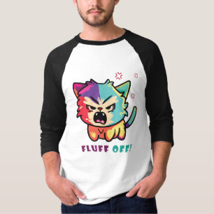 Camiseta Gato bonito e zangado a assombrar o Fluff Off.