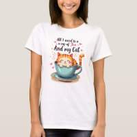 Gato bonito em Teacup Kawaii Cozy Art